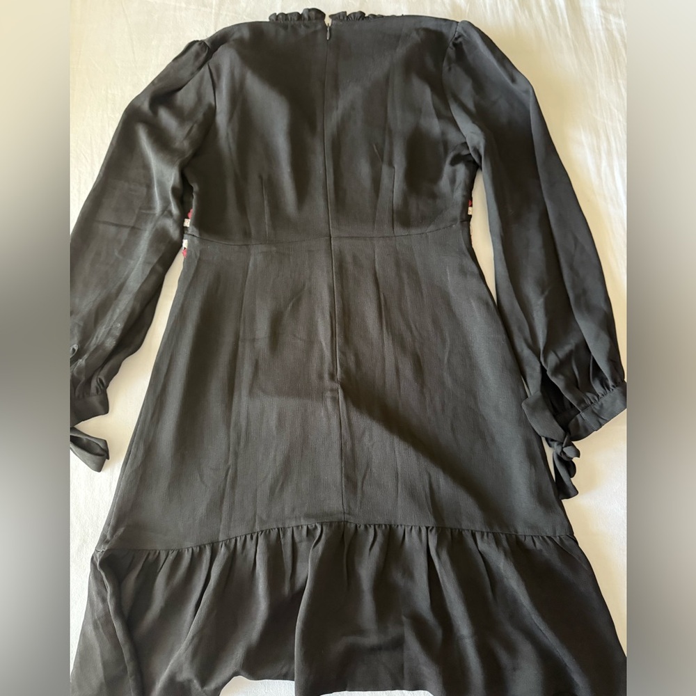 Ann Taylor Black Dress with Geometric Embroidery - Picture 6 of 12